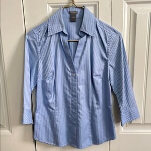 Banana Republic Light Blue Striped Blouse